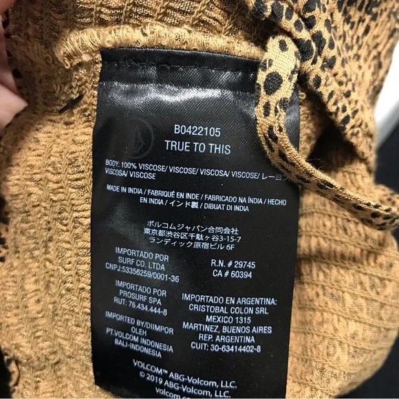 Volcom Brown/Black Snake down Crop Camisole Tank Top - Picture 8 of 8